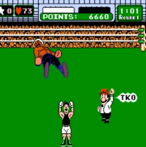 Mike Tyson's Punch-Out great tiger defeated Mario referee Cameo Little Mac NES Nintendo Entertainment System