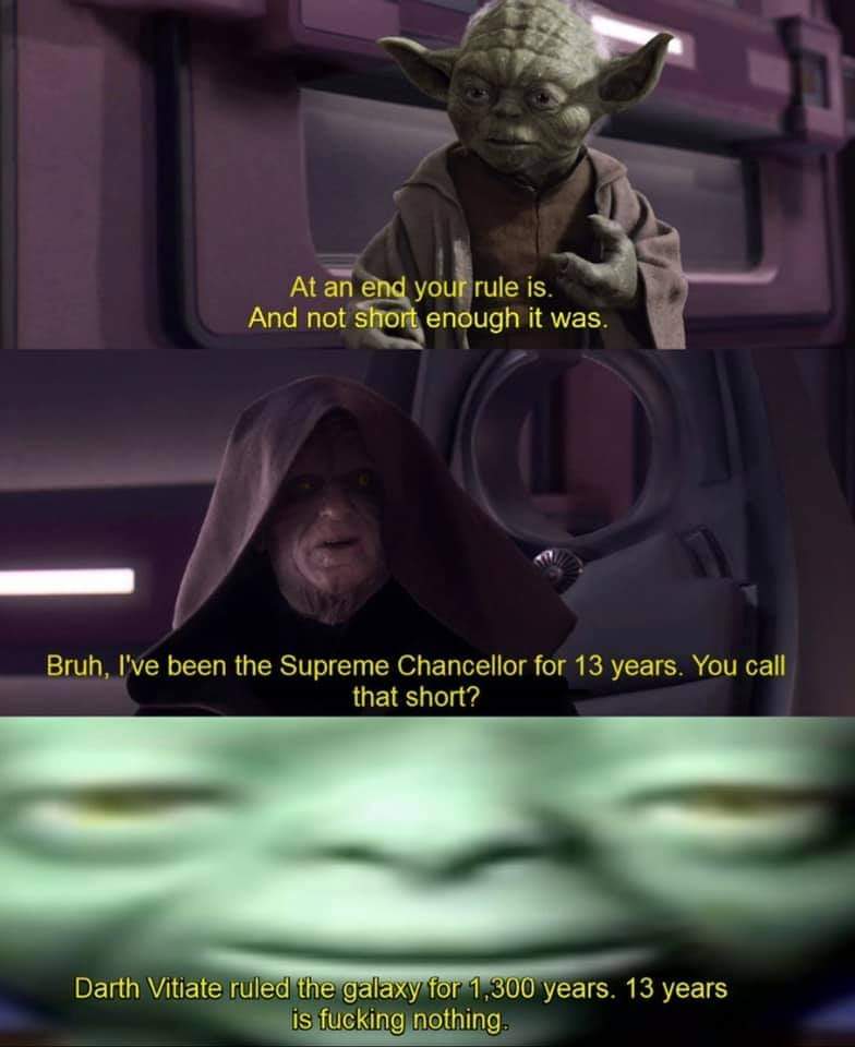 Memes Yoda versus Darth sidious