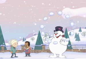Snowball fight The Legend of Frosty the Snowman