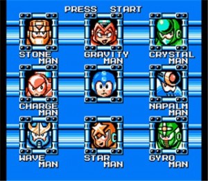 Boss select screen Mega Man 5 NES 
