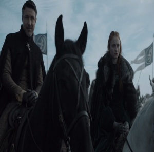 Petyr Baelish and Sansa Stark Battle of the Bastards Game of Thrones HBO 