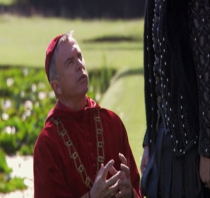Cardinal Wolsey begs for mercy The Tudors TV SERIES Sam Neil