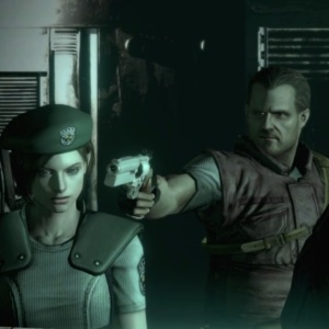 Barry Burton reluctantly turns on Jill Valentine on orders of Albert Wesker Resident Evil 1 remake Nintendo Gamecube 
