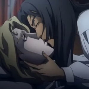Alucard kissing Japanese woman Castlevania Netflix TV Series 