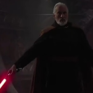 Count Dooku with red lightsaber Star Wars Episode II Attack of the Clones Christopher Lee